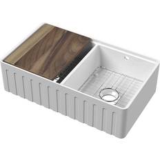 White Kitchen Sinks Balterley Double Bowl Fluted Front
