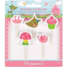 Cake Candles Amscan Woodland Princess Pick Candles Pack of 5