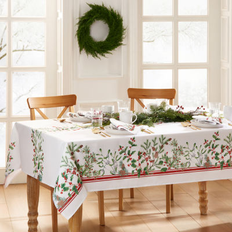 Rojo Manteles Elrene Winter Holiday Berry Fabric Tablecloth 84 x 60 Mantel Multicolor, Rojo