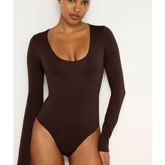 5XL Shapewear & Ondergoed Good American Women's Scuba Scoop Neck Bodysuit - Bark