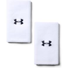 Men - White Bracelets Under Armour Performance Wristband 2-Pack - Blanc