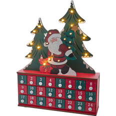 Advent Calendars Kurt Adler This 15.75" Battery Operated Wooden LED Lighted Calendar from in Red 15.75" H X 3.2" W X 3.2" D Wayfair 15.75" H X 3.2" W X 3.2" D