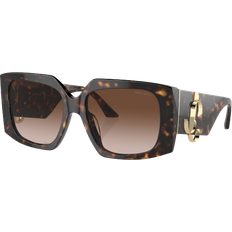 Jimmy Choo Square-Frame Tortoiseshell Acetate Sunglasses - Havana Brown