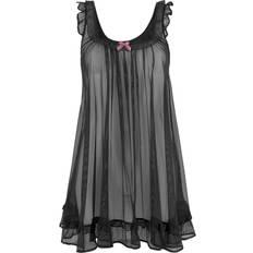 Vrouw - Zwart Nachthemden Lascana Negligé Transparante Babydoll-Look - Zwart