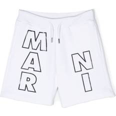 Marni Kid's Logo Print Track Shorts - White/Black