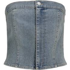 Skind Bluser JJXX Jxtinga slim denim top Toppe til kvinder BLUE DENIM