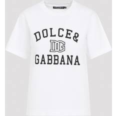 Dolce & Gabbana Damen T-Shirts Dolce & Gabbana Logo T-shirt Bianco Ottico