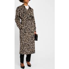 Leopard - Women Outerwear Theory Leopard Print Wool Blend Trench Coat