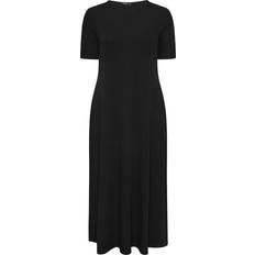 Yours Curve Swing Ribbed Maxi Dress - Black