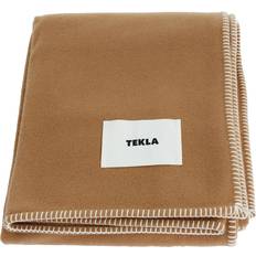 Tekla Tan Lambswool Blanket Oak Blankets Natural, Beige, Bronze