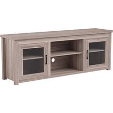 Glasses - Gray TV Benches Flash Furniture Sheffield Gray Wash Oak TV Bench 65x23.6"