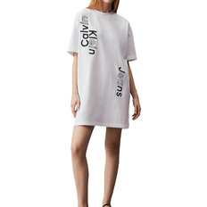 Calvin Klein Femme Robes Calvin Klein Boyfriend Logo T-shirt Dress - Bright White