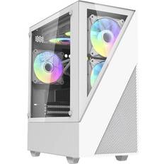 darkFlash Aigo E330M Computer Case + 4 ARGB Fans White