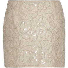 ROTATE Birger Christensen Sequin Mini Skirt - Creme