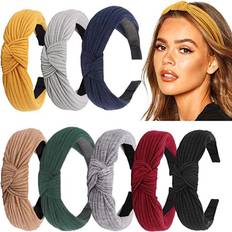 Hair Products 8 Pack Women's Wide Plain Headbands Fabric Hair Band
