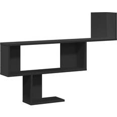 vidaXL Black 100 x 15 x 70 cm Engineered Wood Wall Shelf