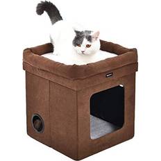 Amazon Basics Collapsible Cat House, Brown, 38 x 38 x 43 cm