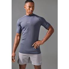 boohooMAN Active Compression T-shirt - Charcoal