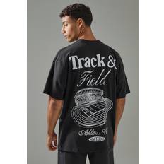 Clothing boohooMAN Mens Active Track & Field Oversized T-Shirt Black