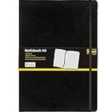 Notebook With Bookmark And Inner Pocket FSC-Mix Black A4 Karriert Schwarz