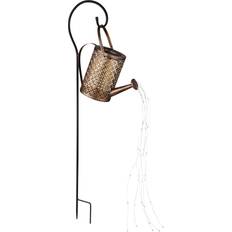 LED Solcellelampe 336523 Guld Vandkande Jordspyd Metal