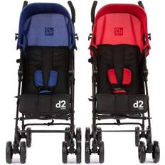 Strollers Diono Two2Go Lightweight Stroller Red/Blue 2-Pack