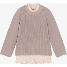 9-12M - Mädchen Strickpullover Donsje Girls Lilac Cotton Tunic Jumper