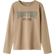 Brown Tops Name It Vux Boston Long Sleeve Blouse - Weathered Teak (13224969)