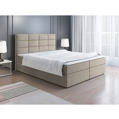 Contenitore Integrato Letti Continentali Boxspringbett Schlafzimmerbett Charlie 160x200 cm Beige Letto Continentale