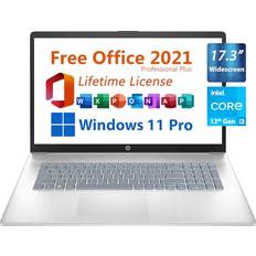 Laptops HP 17.3" Business Laptop Free Microsoft Office 2021 Widescreen FHD 1920x1080 Display