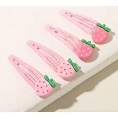 Shein 4 pcs Sweet Pink Strawberry Y2K Hair Clips