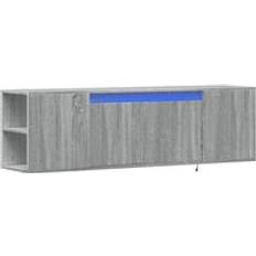 Møbler vidaXL Væghængt Med Led-Lys 135x31x39.5 cm Grå TV-bord