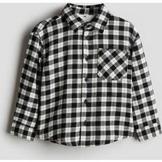 Black Shirts Children's Clothing H&M Boys Black Cotton flannel shirt 1½-2Y