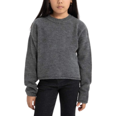 Acryl Sweatshirts DeFacto Girl's Standard Fit Crew Neck Pullover - Anthracite