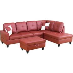 Bed Bath & Beyond Couch Red Sofa 103.5" 3pcs 4 Seater