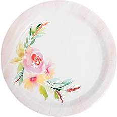 Disposable Plates on sale Oriental Trading Garden Party Pastel Floral Paper Dinner Plates