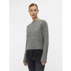 Parvi Cropped Reversible Cardigan - Medium Grey Melange