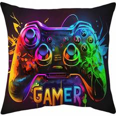 Shein Game Patterned Pillowcase in X in Cushion Cover Multicolour, Black (45x45cm)