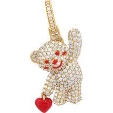 Jewelry Unlimited Teddy Bear Pendant - Gold/Diamonds