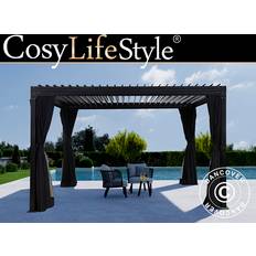 Bioclimatic Pergola Gazebo 3x4 m with Curtains