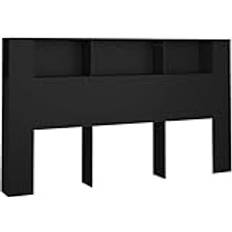 Sängar & Madrasser vidaXL Med Förvaring Svart 180x18.5x104.5 cm Sänggavel