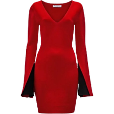 Jwanderson Contrast Cuff Fitted Dress - Red