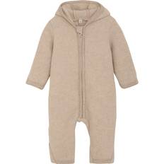 Huttelihut Kinderbekleidung Huttelihut Pram Suit Ears Wool Fleece - Camel Melange