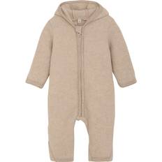 Pram Suit Ears Wool Fleece - Camel Melange 