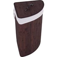 Bamboo Laundry Baskets & Hampers Costway Bamboo Corner Laundry Hamper Brown