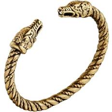 Herre Armbånd Heyone Antikk Norse Viking Dobbel Dragehode Vridbar Armbånd Bangles Arm Ring Justerbar Herresmykker