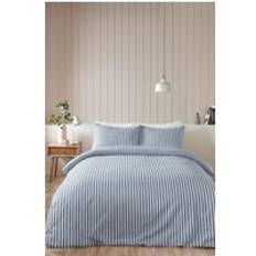 Hemtextil Catherine Lansfield Brushed Cotton Stripe Set - King Duvet Cover Blue