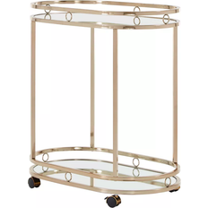 Oval Trolley Tables iNSPIRE Q Bartram Champagne Gold Trolley Table 14x28"