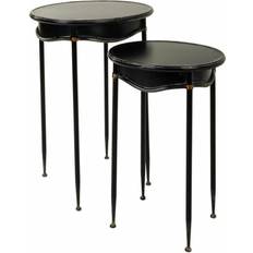 Alexandra House Living Set Of 2 Tables Black Table 2pcs