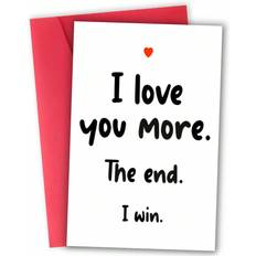 Shein pc I Won I Love You More Greeting Card With Envelope Ideal For Husband Boyfriend Wife Girlfriend Partner Birthday Occasion Celebration Anniversary